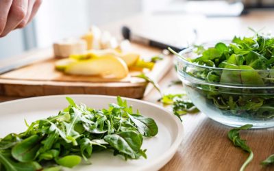 Vibrant Winter Greens with Walnuts, Dried Cranberry and Lemon Vinaigrette
