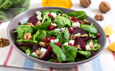 Beet and Goat Cheese Salad w/ Walnuts and Quinoa